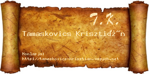Tamaskovics Krisztián névjegykártya