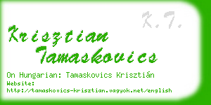 krisztian tamaskovics business card